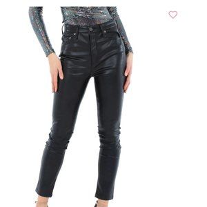 Pistola Aline High Waist Faux Leather Vegan Skinny Jeans Women's size 29 Black